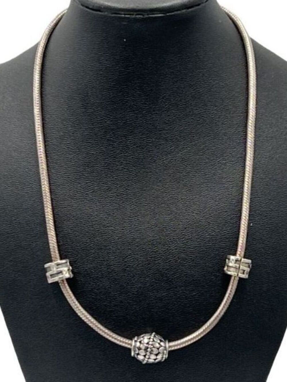 Pandora 925 Chain 2 Spacers 1 Bead Choker Omega Necklace